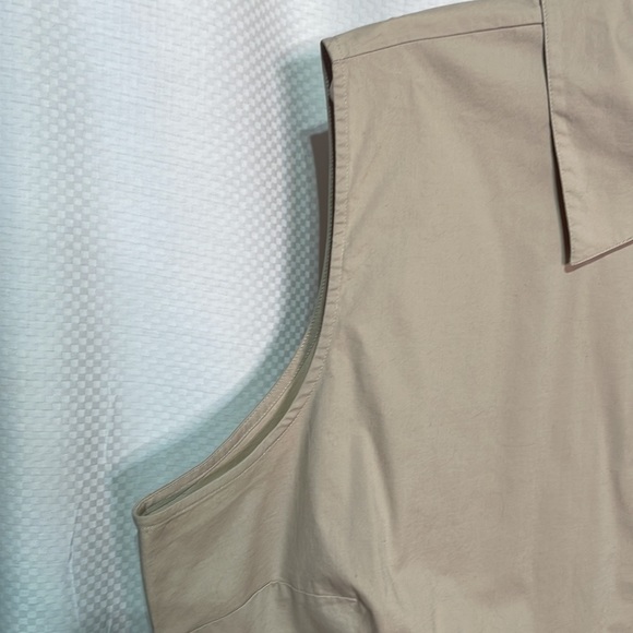 Notations 3x tan sleeveless button down blouse shaped fit like new euc - Picture 5 of 10